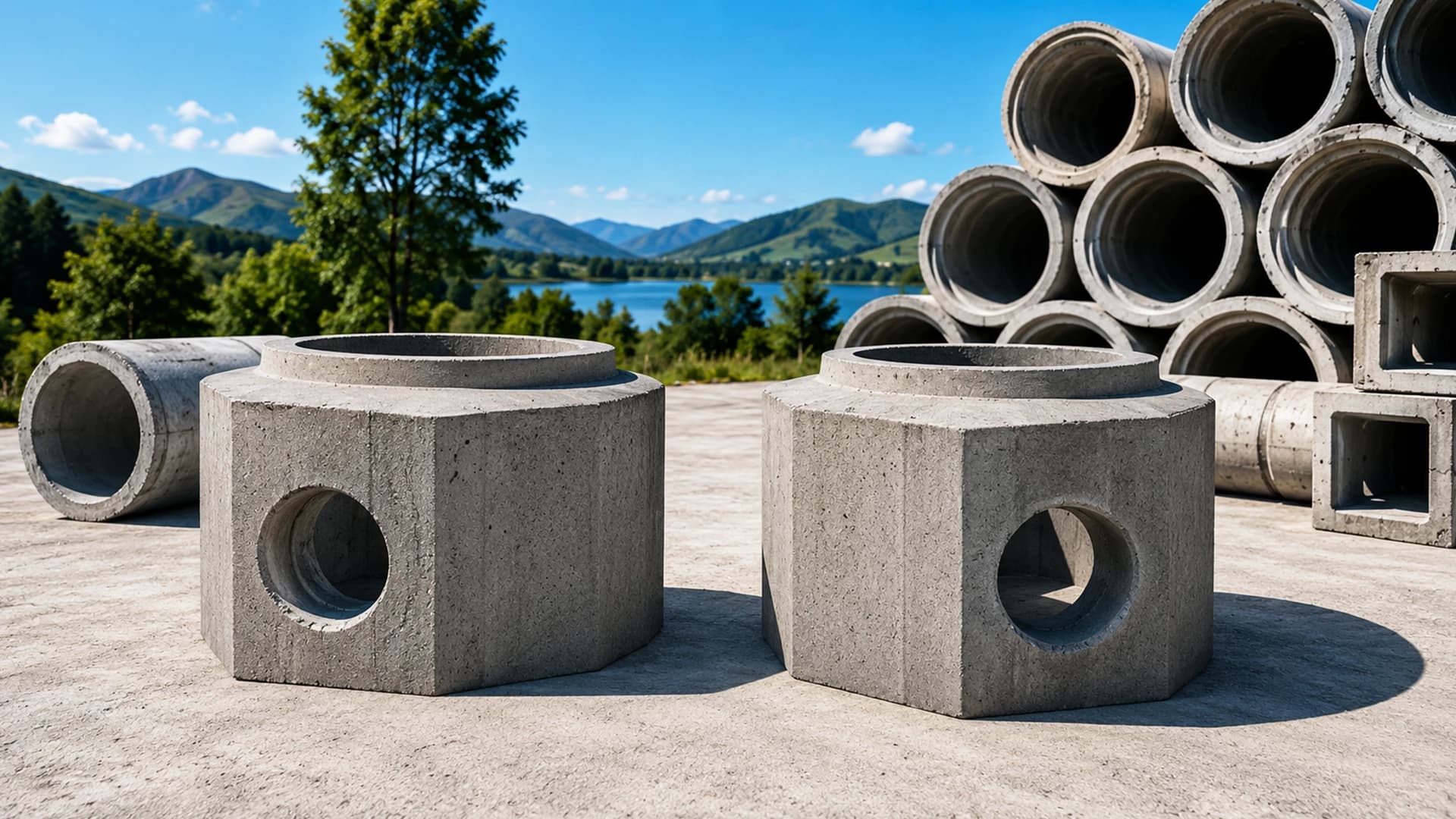 Özbeton üretimi beton baca ve konik kapakları, kanalizasyon altyapısı için ağır yük sınıfı kapama elemanları