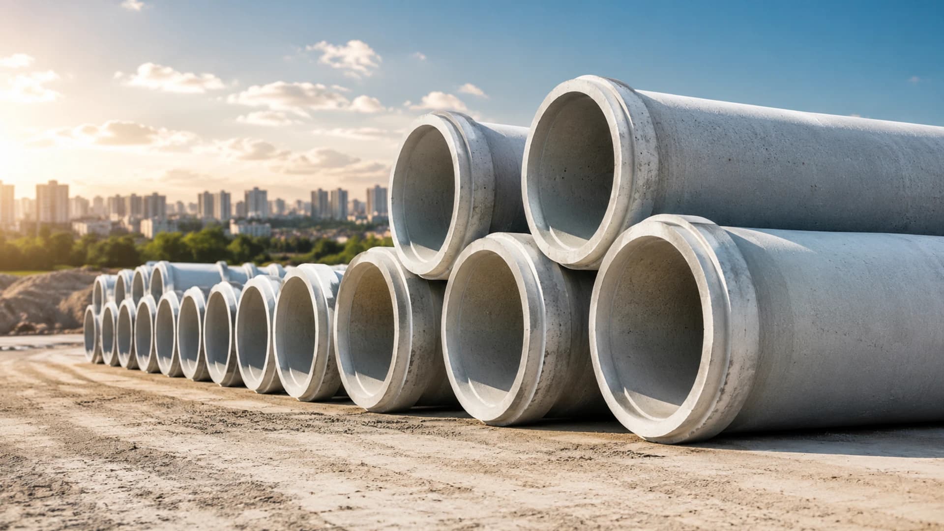 Socket-jointed concrete pipes used in a Samandıra infrastructure project